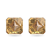 Swarovski Chroma Stud Earrings Pyramid cut crystals Yellow Gold-tone plated