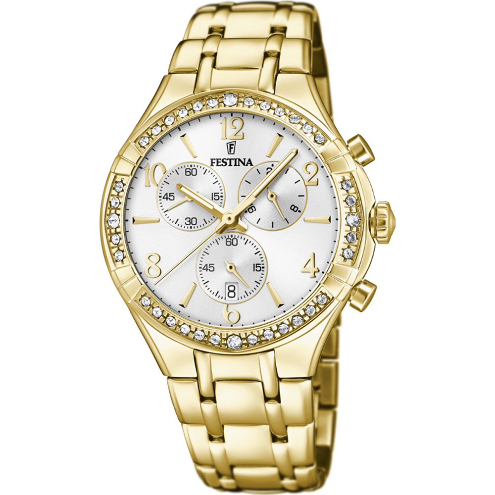 Festina women's Chrono Silver Boyfriend Stainless Steel Watch