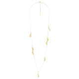 Les Nereides Golden Swan Feathers Long Necklace