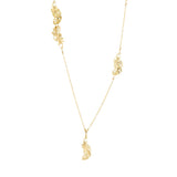 Les Nereides Golden Swan Feathers Long Necklace