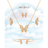 Michella 18 Ct Gold Diamond  Butterfly Necklace Basic