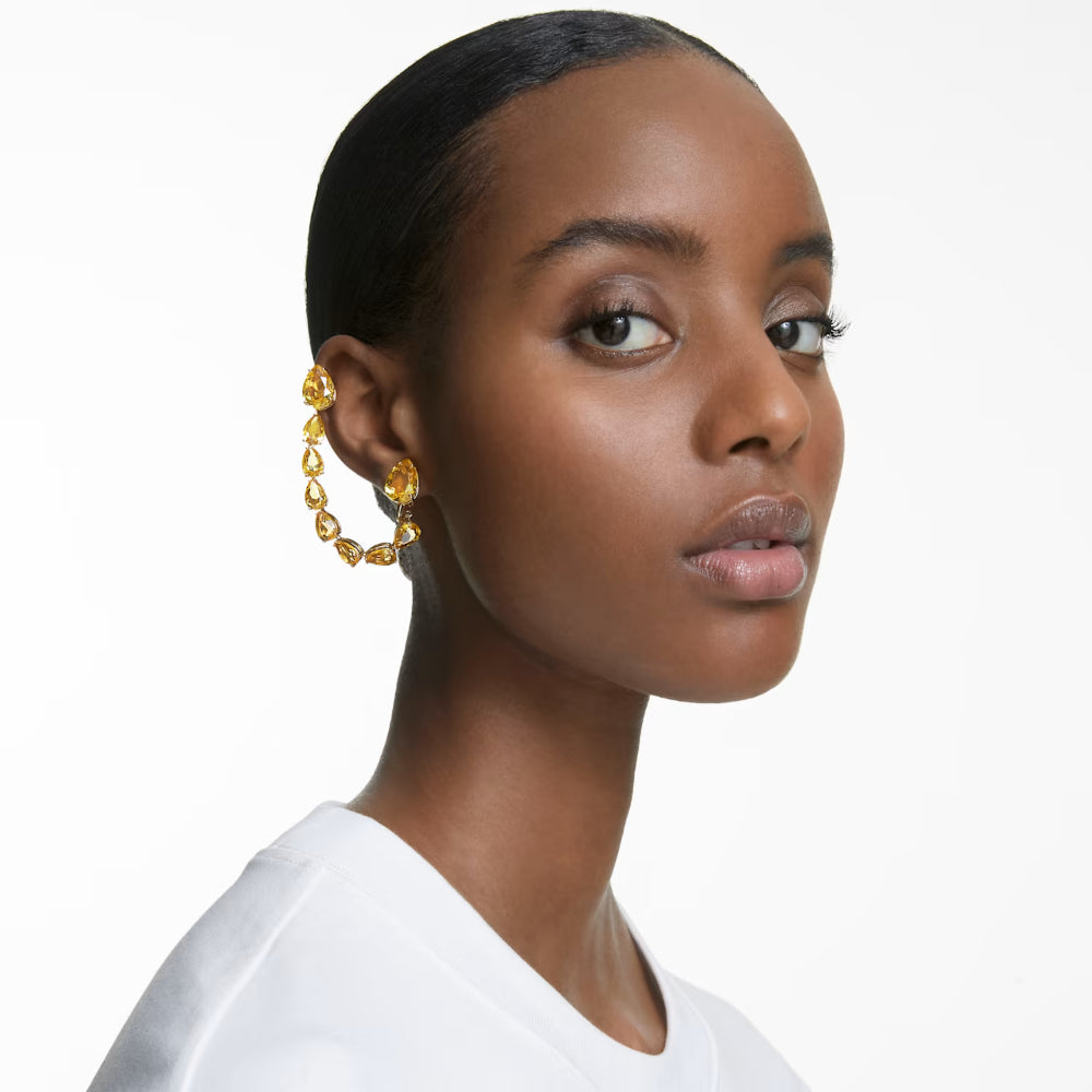 Swarovski Millenia Set Earcuff and Stud Yellow Gold-tone