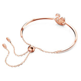 Swarovski Iconic Swan bangle Green, Rose gold-tone plated