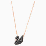 Swarovski Iconic Swan Pendant Black Rose-Gold Tone One Size