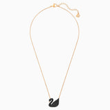 Swarovski Iconic Swan Pendant Black Rose-Gold Tone One Size