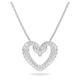Swarovski Una Necklace with Pendant Heart Small White Rhodium plated