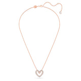 Swarovski Una Necklace with PendantHeart Small White Rose Gold-tone plated